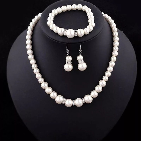 Accessories - Jewelry Sets Simulated-Pearl Necklace Bracelet Ear